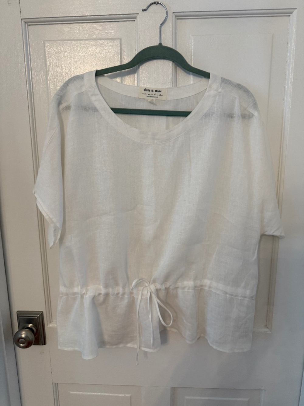 Anthropologie 100% Linen Short Sleeve Top
